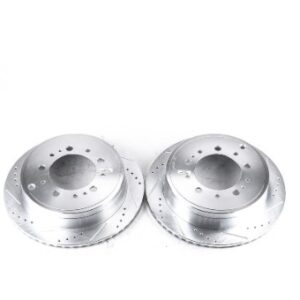 Front 354mm Drilled & Slotted Brake Disc Rotors PowerStop Evolution JBR1309XPR